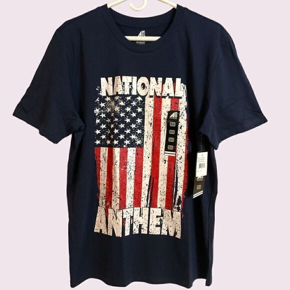 American Dream Team Network National Anthem Flag Decal Tee Shirt - Picture 1 of 4
